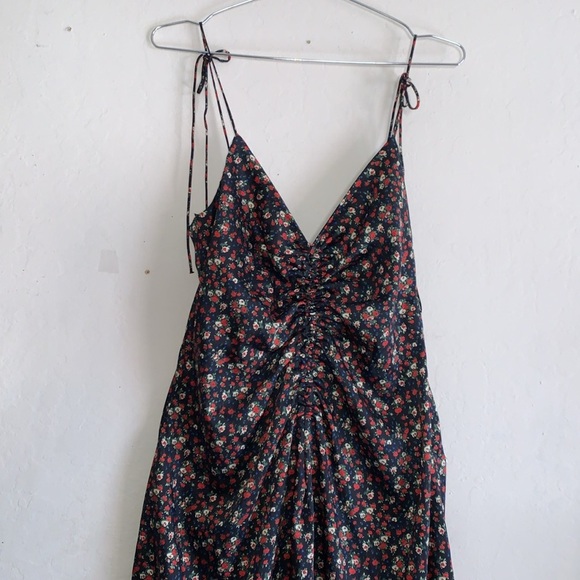 SANDRO Floral-print twill midi dress Size (10 US) 42 - Picture 3 of 12